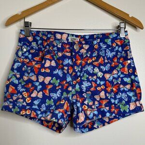 Celebrity Pink Multicolor Butterfly Shorts Size 5 Juniors Rise 8” Inseam 3”